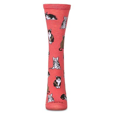 Women's Multi Cat Breed Crew Socks