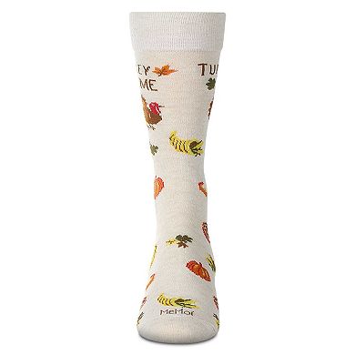 Men's "Turkey Time" Thanksgiving Holiday Novelty Crew Sock