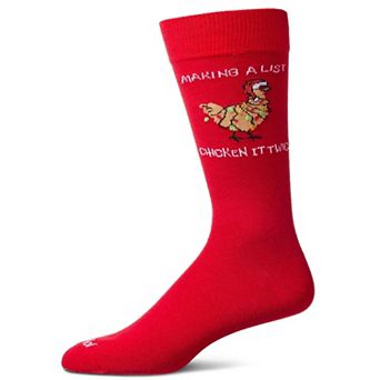 Men's "Chicken It Twice" Christmas Holiday Novelty Crew Socks