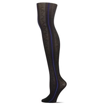 Linear Fashion Cascading Vine Opaque Tights