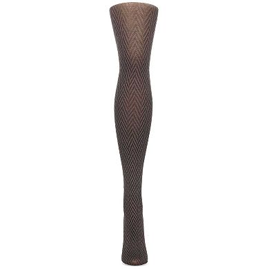 Women's Opaque Heather Chevron-Pattern Tights