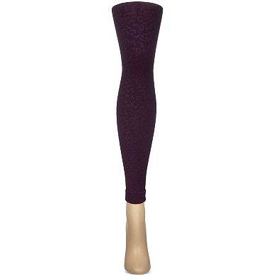 Women's Cheetah Fleece Lined Footless Winter Tights