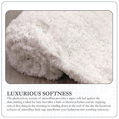 Grandeur Bathroom Rugs Sets Plush Bath Mat Set Quick-Dry with TPR Backing, Absorbent, Washable