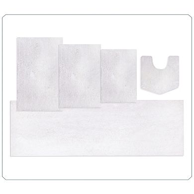 Grandeur Bathroom Rugs Sets Plush Bath Mat Set Quick-Dry with TPR Backing, Absorbent, Washable
