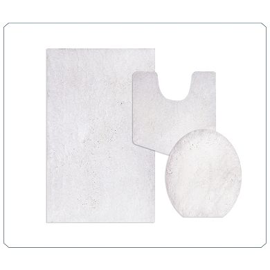 Essential Bathroom Rugs Sets Plush Bath Mat Set Quick-Dry with TPR Backing, Absorbent, Washable