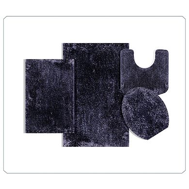 Elegance Bathroom Rugs Sets Plush Bath Mat Set Quick-Dry with TPR Backing, Absorbent, Washable