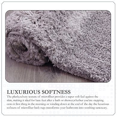 Luxury Bathroom Rugs Sets Plush Bath Mat Set Quick-Dry with TPR Backing, Absorbent, Washable
