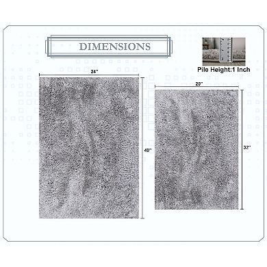 Royal Bathroom Rugs Sets Plush Bath Mat Set Quick-Dry with TPR Backing, Absorbent, Washable