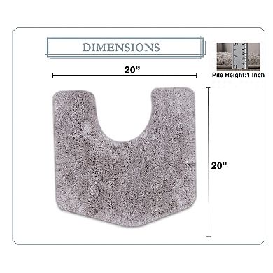 Element Soft Microfiber Toilet Rug U-Shaped, Non-Slip, Machine Washable, Plush Bathroom Mat, 20x20