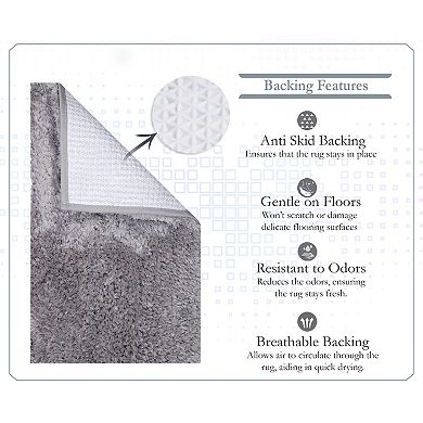 Element Soft Microfiber Toilet Rug U-Shaped, Non-Slip, Machine Washable, Plush Bathroom Mat, 20x20