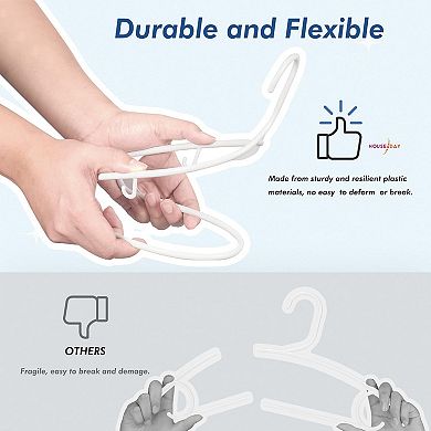 HOUSE DAY Durable Plastic Hangers Light-Weight with Hooks 60 Pack