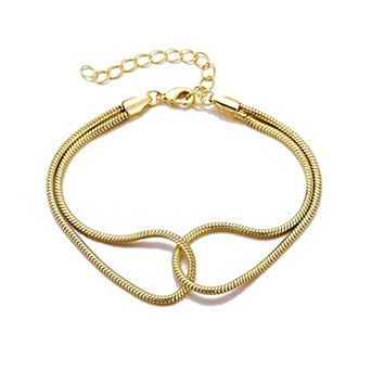 Adornia 14k Gold Plated Interlocking Rope Chain Bracelet