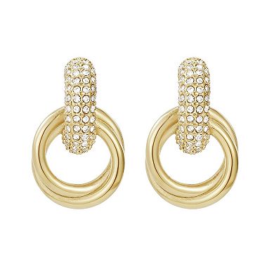 Adornia 14k Gold Flash Plated Cubic Zirconia Tarnish Resistant Doorknocker Earrings