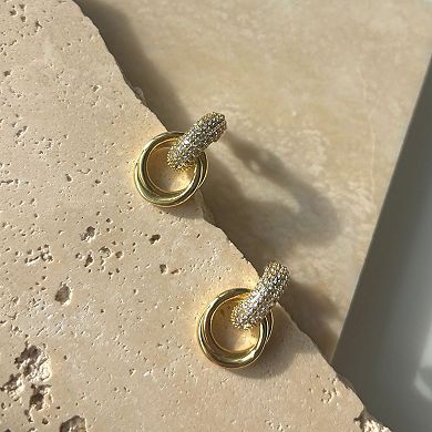 Adornia 14k Gold Flash Plated Cubic Zirconia Tarnish Resistant Doorknocker Earrings