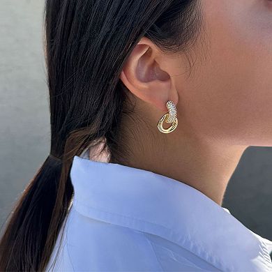 Adornia 14k Gold Flash Plated Cubic Zirconia Tarnish Resistant Doorknocker Earrings