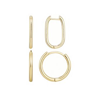 Adornia 14k Gold Plated Hoop Set
