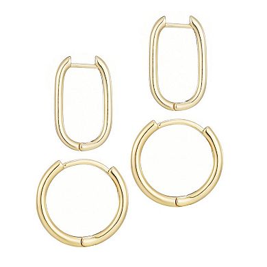 Adornia 14k Gold Plated Hoop Set