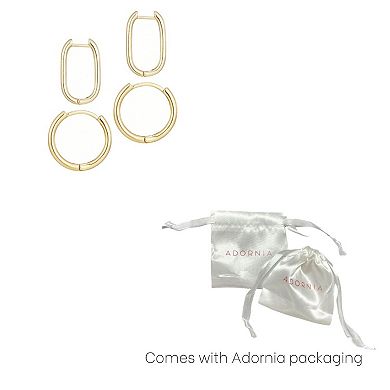 Adornia 14k Gold Plated Hoop Set