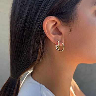 Adornia 14k Gold Plated Hoop Set