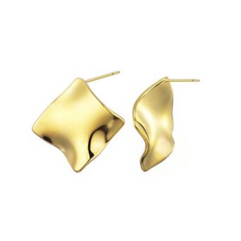 Adornia Tarnish Resistant 18k Gold Plated Wave Stud Earrings