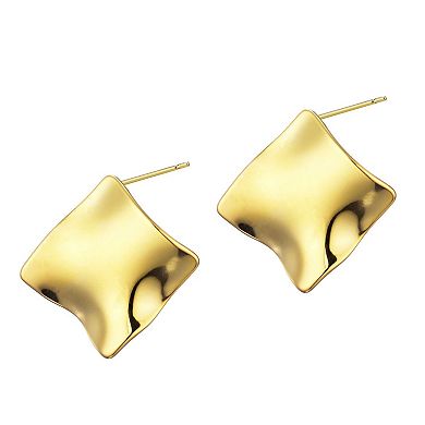 Adornia Tarnish Resistant 18k Gold Plated Wave Stud Earrings