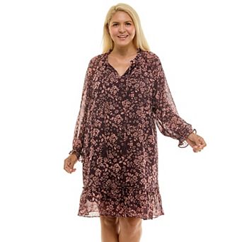 Plus Size Luxology Floral Babydoll Dress