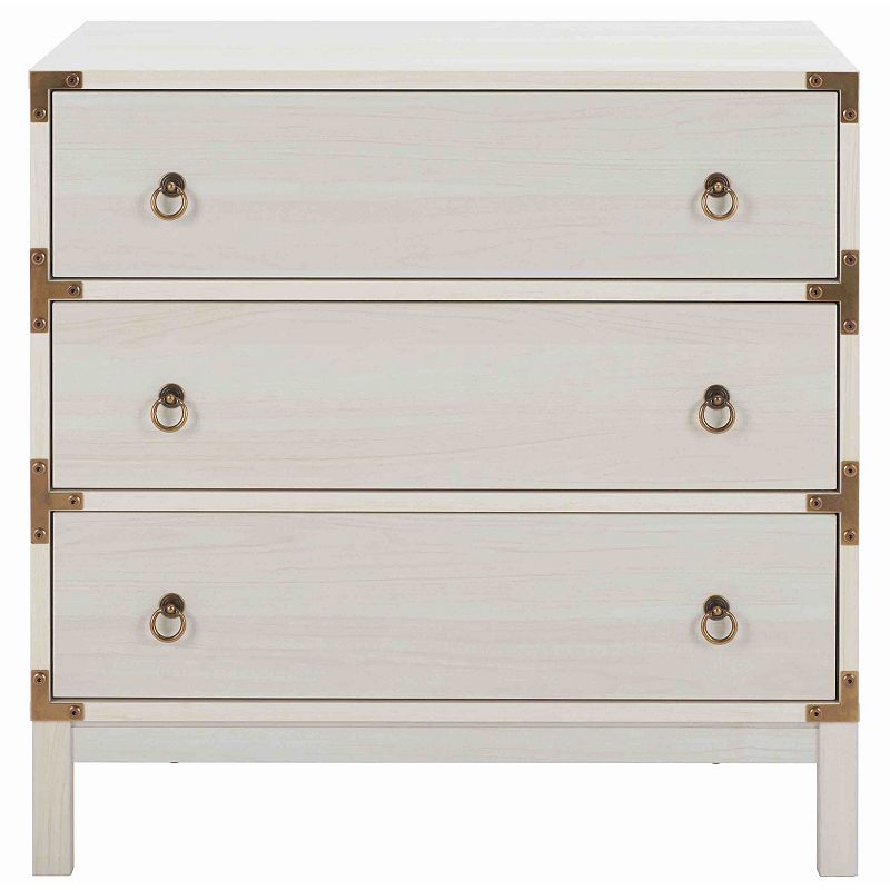 Safavieh Galio 3-Drawer Storage Chest, Bleached White Gold