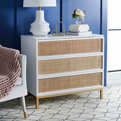 Safavieh Zadie 3-Drawer Rattan Chest