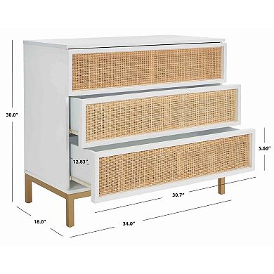Safavieh Zadie 3-Drawer Rattan Chest