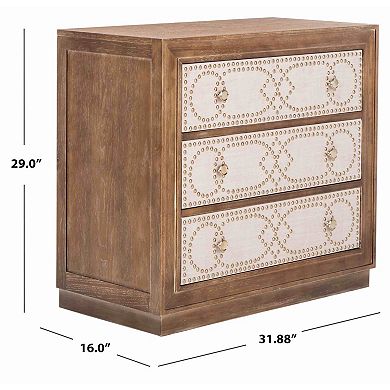 Safavieh Kenta 3-Drawer Chest with Decorative Nailhead Trim