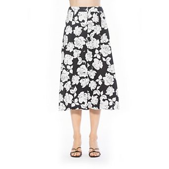 Women’s ALEXIA ADMOR Front Button Down Midi Skirt