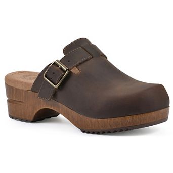 White Mountain Behold Women's Leather Slip-On Clogs