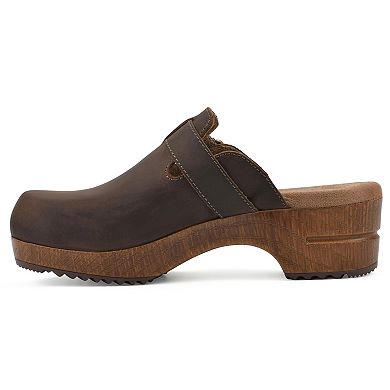 White Mountain Behold Women's Leather Slip-On Clogs