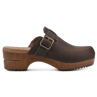 White Mountain Behold Women's Leather Slip-On Clogs