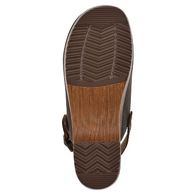 White Mark Being Women's Slingback Leather Clogs