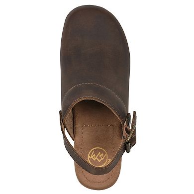 White Mark Being Women's Slingback Leather Clogs