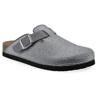 White Mountain Bellamy Women's Suede Stoned Slip-On Clogs
