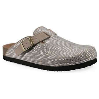 White Mountain Bellamy Women's Suede Stoned Slip-On Clogs