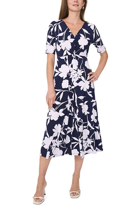 Женские платья MSK Women's MSK V-Neck Twist Front Midi Dress