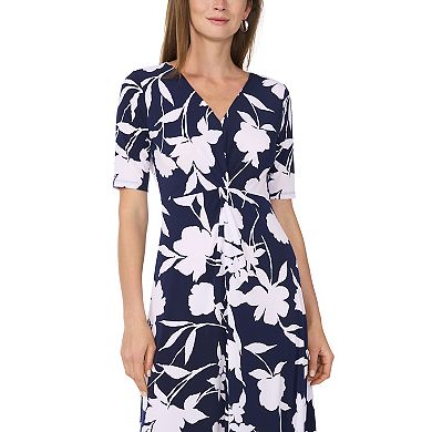 Women's MSK V-Neck Twist Front Midi Dress