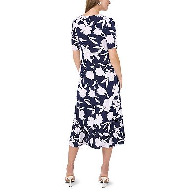 Women's MSK V-Neck Twist Front Midi Dress