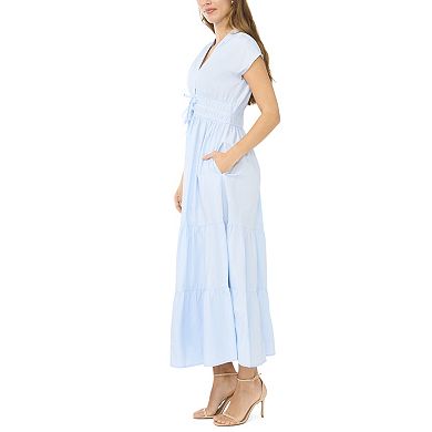 Women's MSK V-Neck Multi-Tie Maxi Dress