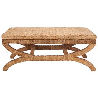 Safavieh Caycee Woven Coffee Table with X-Base Design
