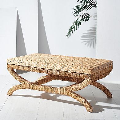 Safavieh Caycee Woven Coffee Table with X-Base Design