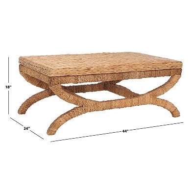 Safavieh Caycee Woven Coffee Table with X-Base Design