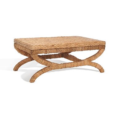 Safavieh Caycee Woven Coffee Table with X-Base Design
