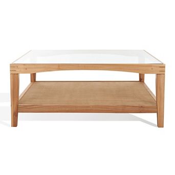 Safavieh Nicolella Glass-Top Coffee Table with Storage Shelf