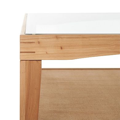 Safavieh Nicolella Glass-Top Coffee Table with Storage Shelf