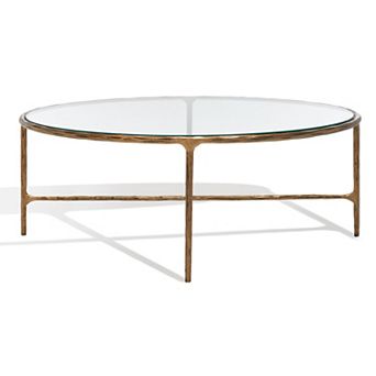 Safavieh Jessa Oval Glass-Top Coffee Table with Gold Finish