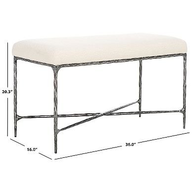 Safavieh Mandy Upholstered Metal Base Bench